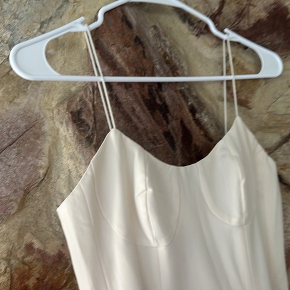 Commense Cream Maxi Slip Dress with Spaghetti Straps - Picture 3 of 5